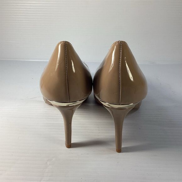 Women's Beige Patent Leather Stiletto Pumps Size 9 Pointed Toe Formal - Picture 4 of 6